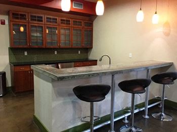 Residents Club with Billiards Table, Poker Table, Large Flat Screen TV with Video Game Area, Kitchen & Bar